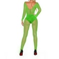 thumbnail image 4 of TINZ Bodystocking en Résille à Manches Longues pour Femmes avec Entrejambe Ouvert Lingerie Transparente pour Porter Collants d'Hiver en Résille pour Femmes, 4 of 5