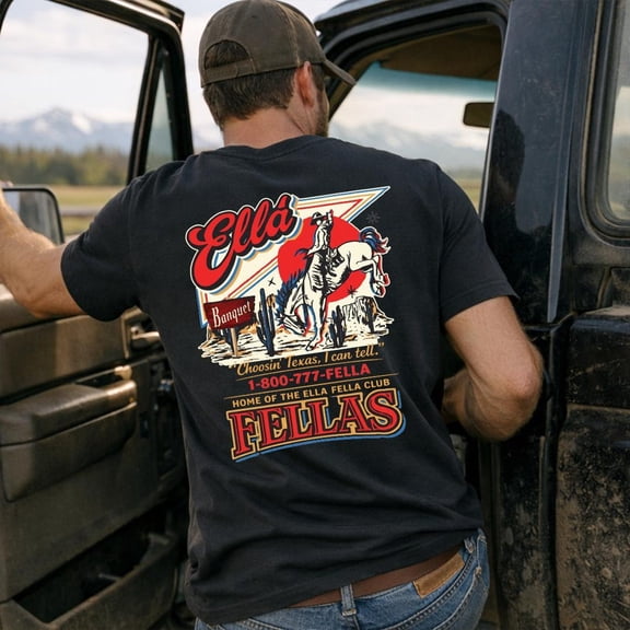 Ella Fellas Shirt, Western Graphic T-Shirt, Vintage Western Concert Graphic Tee,Ella Fella Club Cowboy Tee 2026,Rodeo Music Fan Sizes S-5Xl GooGate