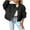 Black, variant on Womens Quilted Lightweight Jackets Button Down Puffer Jacket Coats Padded Outwear Mockneck Tops with Pockets L
