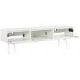 thumbnail image 3 of SONOROUS Studio ST-360 I/R Friendly Wood and Glass Modern TV Stand with Spike Metal Legs for Sizes up to 75" (Modern Design Cabinet for Your Audio/Video Components and Consoles) - White, 3 of 5