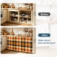 thumbnail image 4 of Orange Grid Cabinet Curtains for Kitchen 35"Wx35"L, Fall Minimalist Orange Gray Plaid Stripes Modern Country Laundry Sink Cabinets Magic Tape Short Curtain Privacy Panel for Bathroom Vanity Cabinets, 4 of 9
