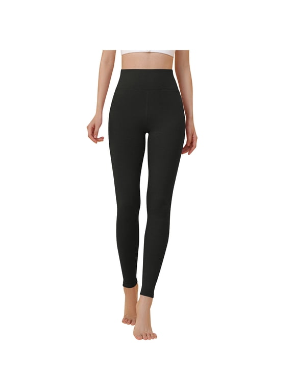 Women's High Waist Thermal Long Johns Double-Sided Brushed Fleece Lined Wool Silk Thermal Base Layer Pants Warm Seamless Thermal Leggings