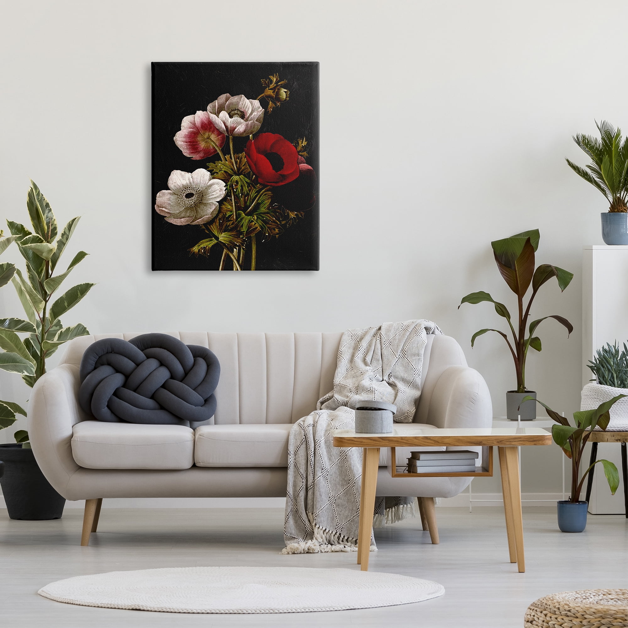 Stupell Industries Vintage Poppy Bouquet Botanical & Floral Painting Gallery Wrapped Canvas Print Wall Art, 30 x 40