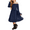 Navy Blue, variant on Oudiya Girls Long Sleeve Fall Dresses Formal Party Holiday Swing Flowy Ruffle Midi Dress, 5-13Y