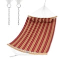 thumbnail image 2 of Hamaca de Exterior Costway con Almohada Desmontable Barra Separadora en Bambú Portátil Rojo 335 x 140,5 cm, 2 of 9