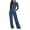 Blue, variant on 2 Piece Lounge Set Women Ribbed Knit Tracksuit Long Sleeve Crop Tops Flare Pants Solid Color Slim Fitting Sets Pajamas Fall Outfits (Green M)