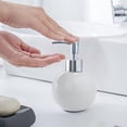 thumbnail image 3 of Dispensador de jabón de manos de cerámica de alta calidad, tarro con bomba recargable for loción de baño y champú, diseño redondo, 3 of 5