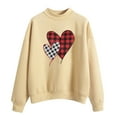 thumbnail image 2 of Baqcunre Crewneck Sweatshirts Women's Warm Sweatshirt Long Sleeve O Neck Soft Love Heart Printed Shirt(Khaki S-XXL),Womens Sweatshirt Womens Tops Valentine'S Day Shirts For Women, 2 of 4