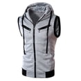 thumbnail image 1 of ICHUANYI Liquidación Moda Hombres Cardigan Bolsillo Casual Con Capucha Color Puro Camiseta Sin Mangas Top Blusa ICHUANYI WER2023082201900, 1 of 2