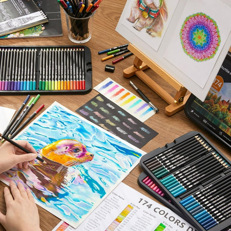 Shuttle Art 136 Colored Pencils, Soft Core Color Pencil Set for Adult  Colorin..