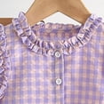 thumbnail image 6 of FRSASU 2 Piece Outfits for Girls Summer Ruffle Sleeve Tank Top Wide Leg Gingham Pants Toddler Girl Spring Cute Matching Sets Purple, 6 of 6