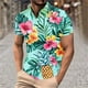 thumbnail image 2 of Mens Manga Corta Botón Abajo Camisas con Bolsillo Pulover Botón de Impresión de la Camisa de Solapa de Poliéster Cuello de Vuelta, Blusa Casual para Hombres, 2 of 5