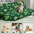 thumbnail image 6 of Xoenoiee Green Shamrock Coin Pattern Jacquard Futon Cover Stretch Armless Futon Sofa Cover Soft Futon Slipcover St. Patrick's Day Decor with Elastic Bottom Thick Sofa Bed Furniture Protector Covers, 6 of 7