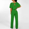 thumbnail image 5 of Lisingtool Clearance Jumpsuits for Women Women's Fashion Solid Color Lace Up Button Short Sleeved Jumpsuit S-4XL Clearance sale, 5 of 5