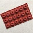 thumbnail image 1 of Mini molde para donas de silicona, bandeja para hornear donas con 18 cavidades, molde para muffins, molde para pasteles, molde para galletas, rojo, 1 of 5