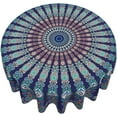thumbnail image 3 of Mandala Round Tablecloth 60 Inch Indian Navy and Teal Tablecloth Waterproof Polyester Boho Round Tablecloth Kitchen Table Cloth Cover Anti-Slip Table Cloth for Home Dinning Tabletop Decor, 3 of 6