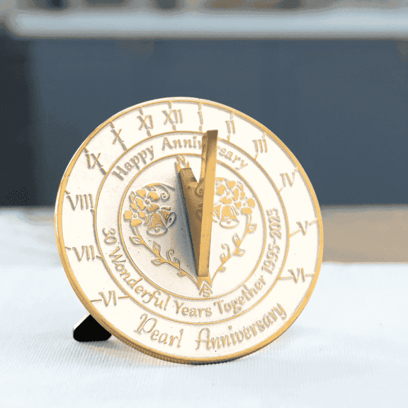 Nauticalmart 30th Pearl Wedding Anniversary in 2025 Unique Marriage Present for Parents, Grandparents, Friends, Husband or Wife, Couples, Him & Her Wedding Anniversary Sundial Gift