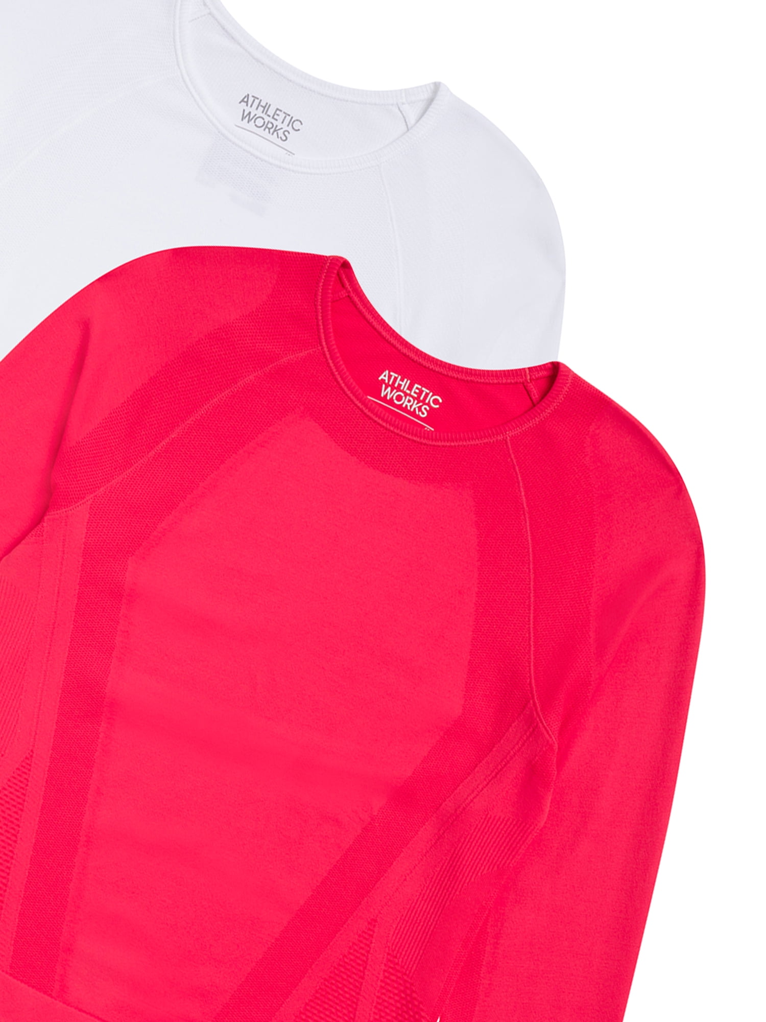 Athletic Works Girl's Active Long Sleeve Seamless Tee, 2-Pack, Sizes 4-18
