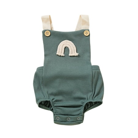 

Boy Overalls Toddler Baby Romper Trousers Girl Ribbed Suspender Jumpsuit Rainbow Girls Romper&Jumpsuit