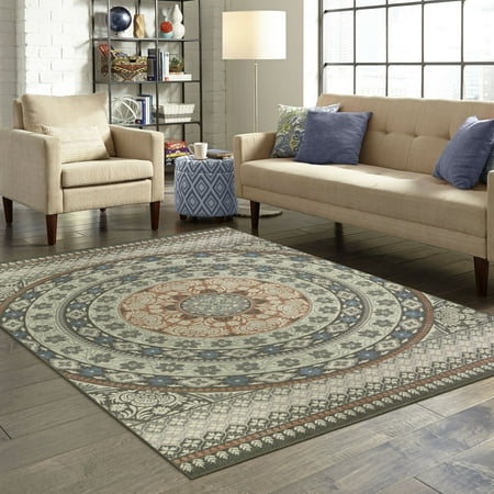 Medallion Rug - Mainstays Circle Multi Over-sized Medallion Print Area Rug or Runner