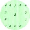 thumbnail image 1 of Ahgly Company Indoor Round Solid Emerald Green Modern Area Rugs, 4' Round, 1 of 4