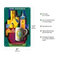 thumbnail image 2 of Germany - France - Vintage Airline Travel Poster by Jacques Nathan-Garamond c.1963 - 8 x 12 inch Vintage Metal Tin Sign, 2 of 4