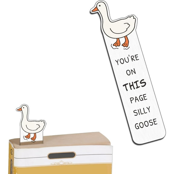 Funny Bookmarks for Women Men Silly Gifts Gag Gifts Silly Gifts Goose Lover Gifts Goose Gifts for Men Stocking Stuffers for Teens Book Marks for Reading Metal Bookmarks Bookish Reading Accessories