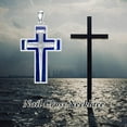 thumbnail image 4 of Cross Necklaces for Men 925 Sterling Silver Lapis Lazuli Pendant Three Nail Cross Necklace Christian Jewelry Gifts for Men Husband Brother 22"+2", 4 of 4