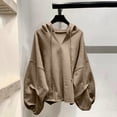 thumbnail image 2 of Women's Plus Size Batwing Sleeve V Neck Hoodie Casual Oversized Pullover Top For Effortless Style And Comfort 2 of 13