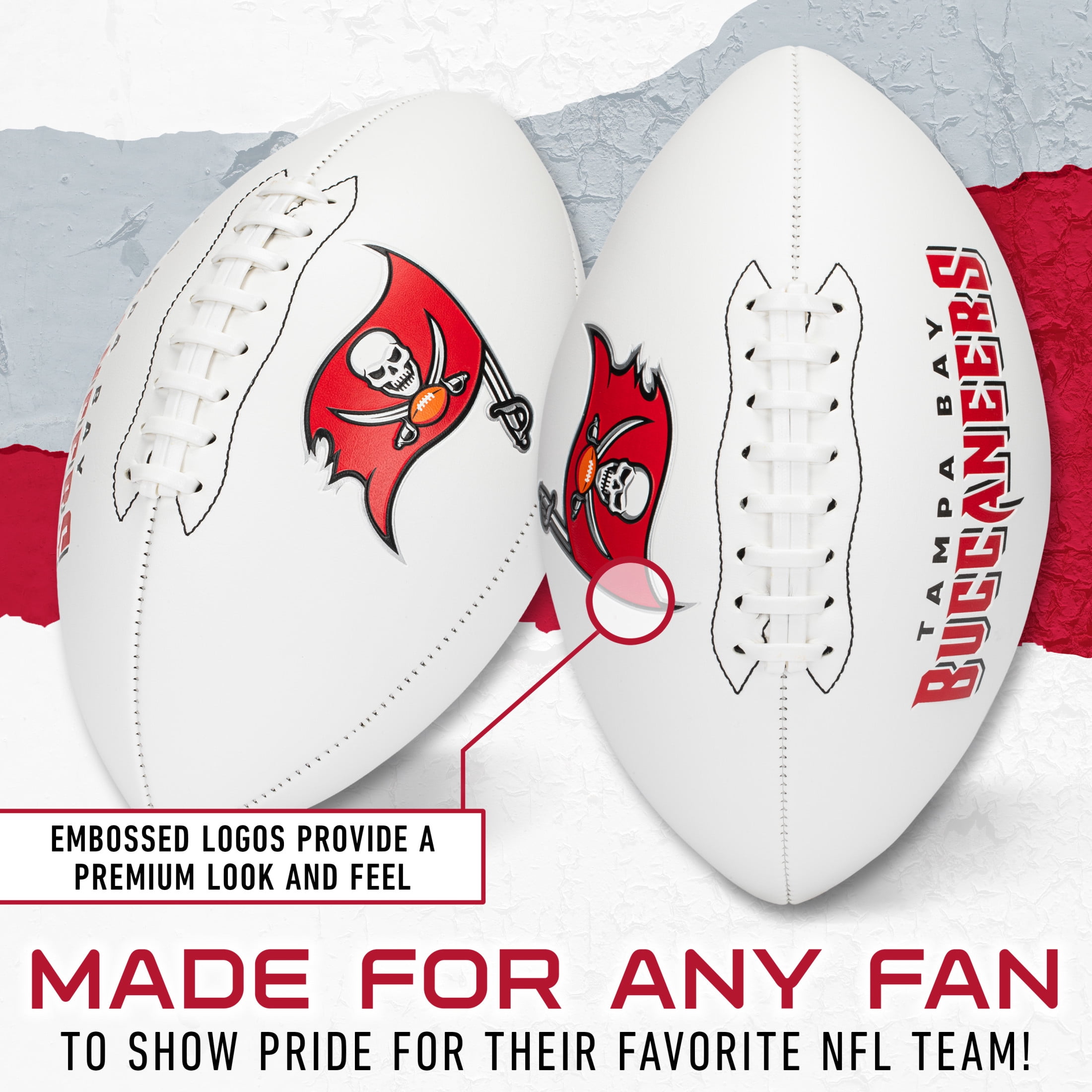 Franklin Sports NFL Tampa Bay Buccaneers Autograph Football - Official Size White Panel Souvenir Football for Autographs + Signatures - NFL Team Fan Shop Memorabilia Football for Display