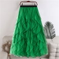 thumbnail image 2 of vigerkar Women's A Line Tutu Tulle Skirts Elastic Waist Elegant Princess Petticoat Skirt Green, One Size, 2 of 3