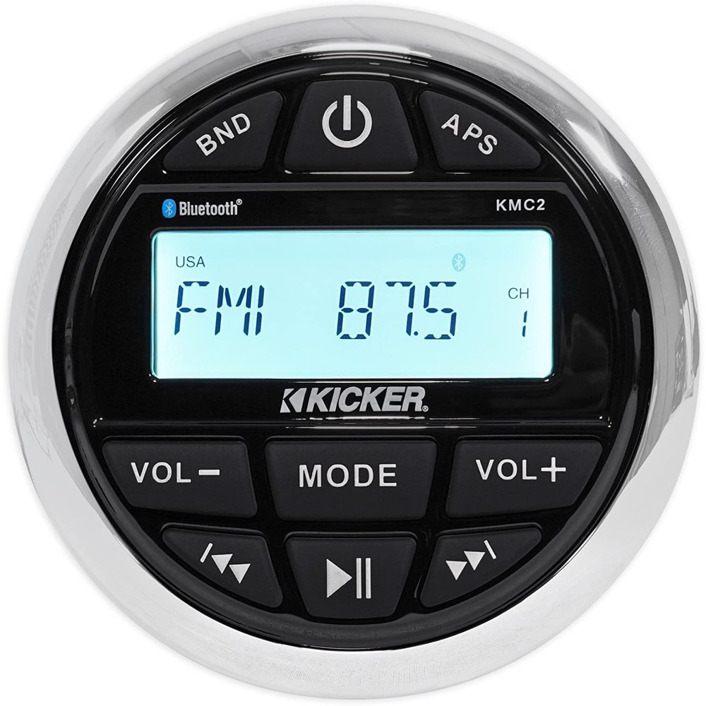 KICKER KMC2 Media Center with Bluetooth, GaugeStyle, WeatherResistant