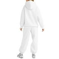 thumbnail image 6 of Nokdvo Two Piece Lounge Set for Women Sweatsuit Oversized Solid Sweatshirts Long Sleeve Hoodie Jogger Outfit with Baggy Sweatpants Sets White S, 6 of 6