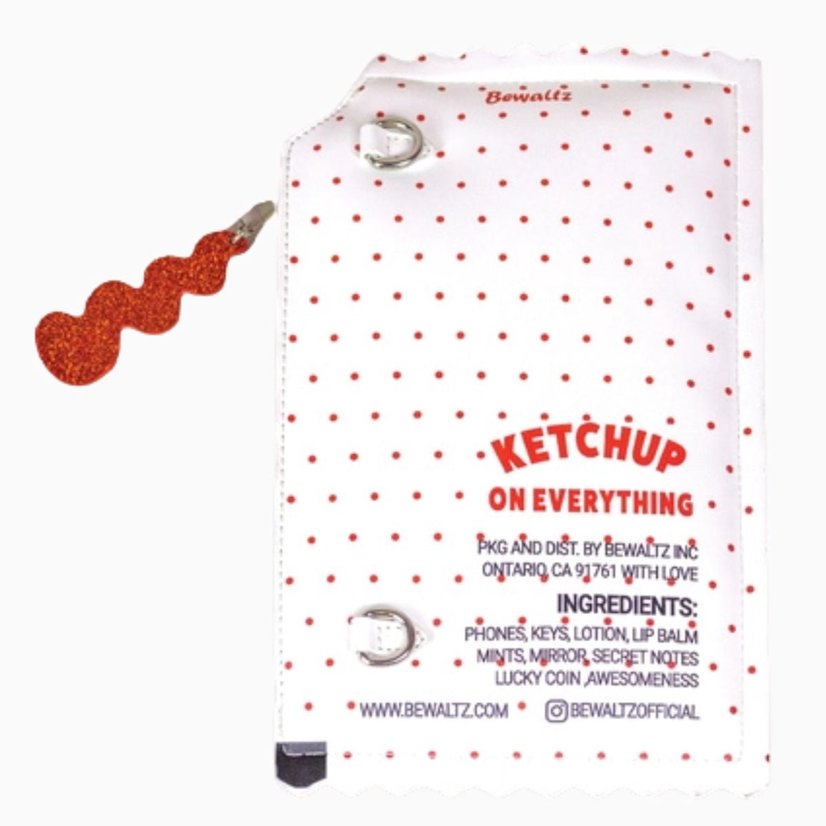 Ketchup Sauce Packet Crossbody Bag for Women – Novelty Food Inspired PU Leather Cute Purse, Trendy Statement Handbag