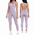 thumbnail image 2 of AEXTO Women's Square Neck Sports Jumpsuit with Removable Bra Pad, Womens Solid Sleeveless Sport Jumpsuit, Ladies Sportswear Clothing, Tummy Control, Jumpsuits for Women, Workout Gym Clothing, 2 of 7