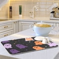 thumbnail image 6 of Yayeee Dish Drying Mat for Kitchen Counter 16"x18" Microfiber Absorbent Pad, Halloween Orange Ghosts, 6 of 7