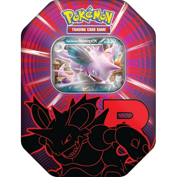 Pokemon TCG: Team Rocket Tin – Nidoking ex (1 Foil Promo Card & 4 Booster Packs)