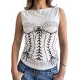 thumbnail image 1 of Pudcoco Débardeurs d'Été Mode pour Femmes Sans Manches Col Rond Motif 3D Ajusté, 1 of 3