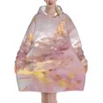 thumbnail image 1 of Marble Texture Print Oversized Blanket Hoodie, Wearable Blanket Adult For Women Men And Teenager, Super Soft Warm Flannel Fluffy Hooded Blankets Sweatshirt With Big Pocket, 1 of 8