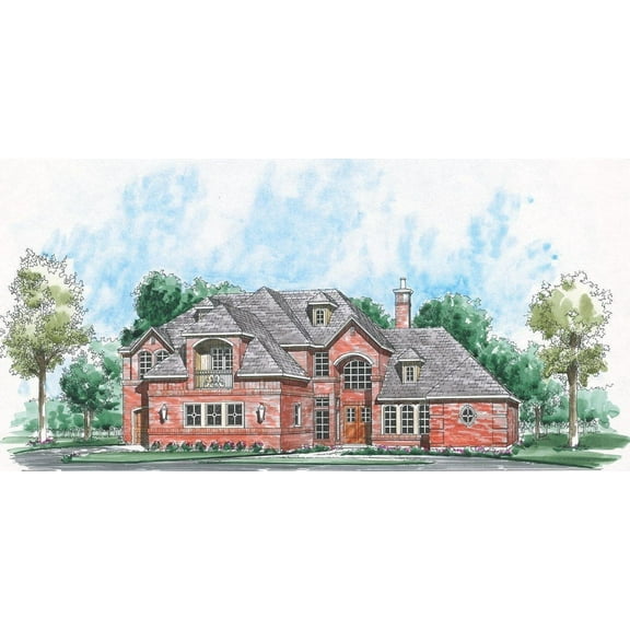 015-953: Luxury Neoclassical 5 Bed, 7 Bath Luxury Home Plan, 5041 Sq Ft: Full Blueprints with License to Build by Home Plan Marketplace - Lesuto