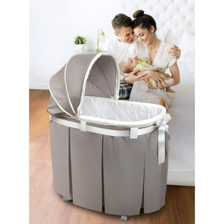 Badger Basket Wishes Oval Baby Bassinet, Gray