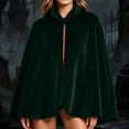 thumbnail image 7 of ZACPNCV Unisex Velvet Short Cape Cloak Soft Thermal Lapeled Single Button Velour Poncho Shawl Formal Outer Cape for Wedding, Party Olive Green, 7 of 7