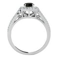thumbnail image 2 of Mauli Jewels Engagement Rings for Women 1.50 Carat Halo Black Diamond Bridal Set Prong-Setting 14k White Gold, 2 of 5