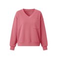 thumbnail image 2 of Vixolx Cropped Sweatshirt for Women Trendy V Neck Pullover Tops with Pocket Fall Casual Long Sleeve Shirts Workout Outfts, 2 of 6