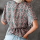 thumbnail image 4 of Top de cárdigan de manga corta con estampado informal suelto de moda para mujer con correas Pompotops  qwe20544, 4 of 6