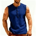thumbnail image 7 of Busydd Tank Tops Men Fashion Ribbed Solid Color Tank Tops Casual Comfortable Round Neck Button Men's Tank Tops M, 7 of 7