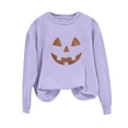 thumbnail image 6 of Lutiedan Halloween Sweatshirts for Women Ghost Pumpkin Rhinestone Graphic Pullover Shirt Long Sleeve Crewneck Spooky Top,M, 6 of 6