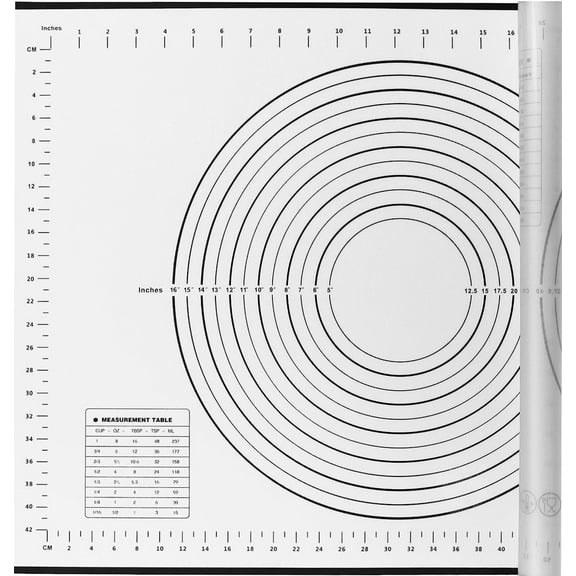 Silicone Pastry Mat Extra Large Non-Slip Mat for Rolling Dough Pie Crust and Baking Non-Stick with Measurements (28x20 Black)