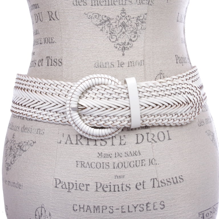 2 Inch Wide Genuine Leather Braided Belt Adjustable No Holes Beltiscool 2 Inch Wide Genuine Leather Braided Woven Round  main image 4