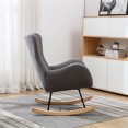 thumbnail image 2 of Rocking Chair Nursery, Teddy Fabric Rocking Chair with Padded Seat Cushion and High Backrest, Comfy Accent Glider Chair, Modern Small Rocking Chair for Nursery, Living Room, Bedroom, Grey, 2 of 9
